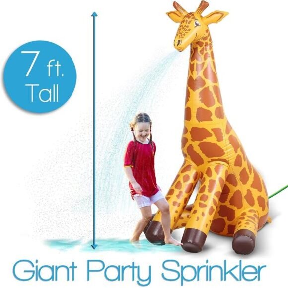 GoFloats Giant Inflatable Giraffe Party Sprinkler - Picture 2 of 7